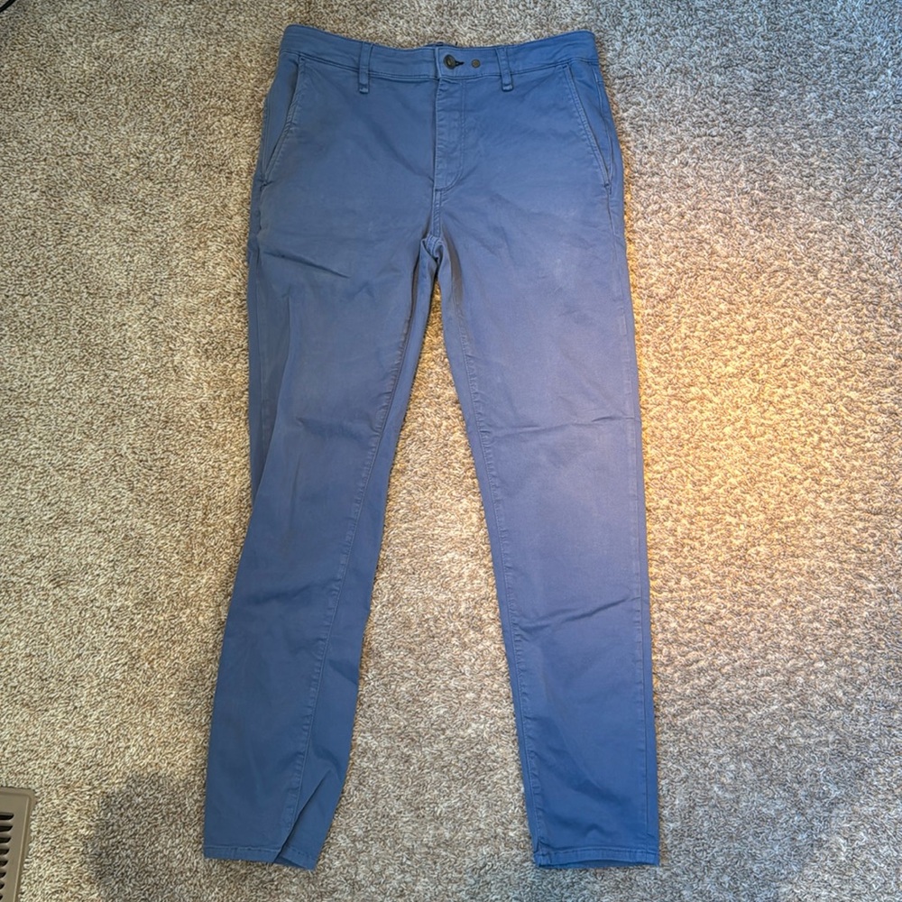 RAG & BONE Chino Pants Mens Linen Blue Denim Stretch Twill Prep Street 32